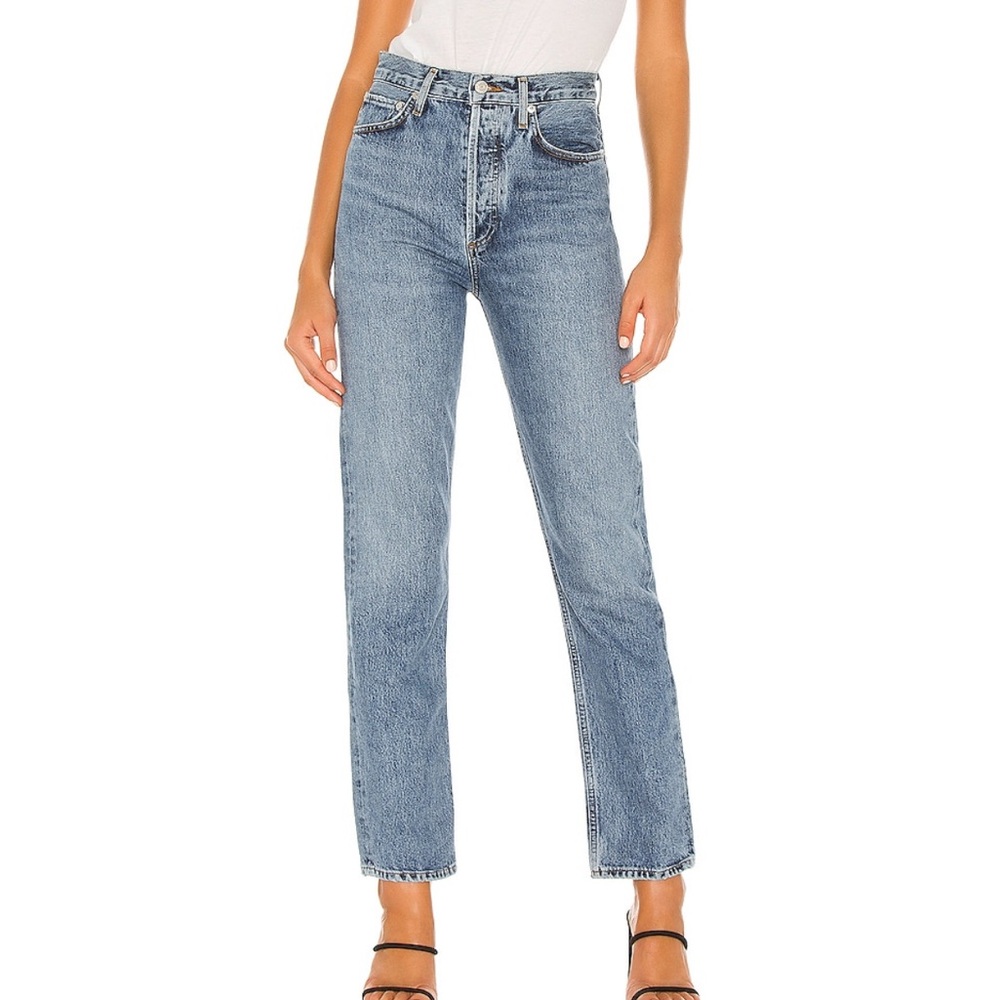 Agolde 90’s Pinch Waist denim in color Navigate